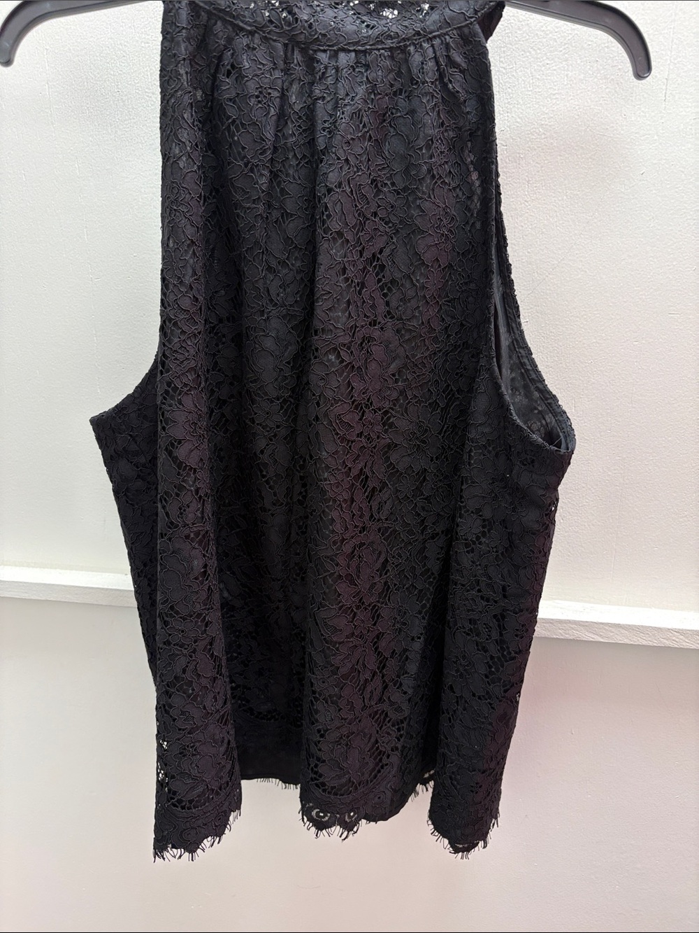 J. Crew Black Lace Sleeveless High Neck Top- NWT